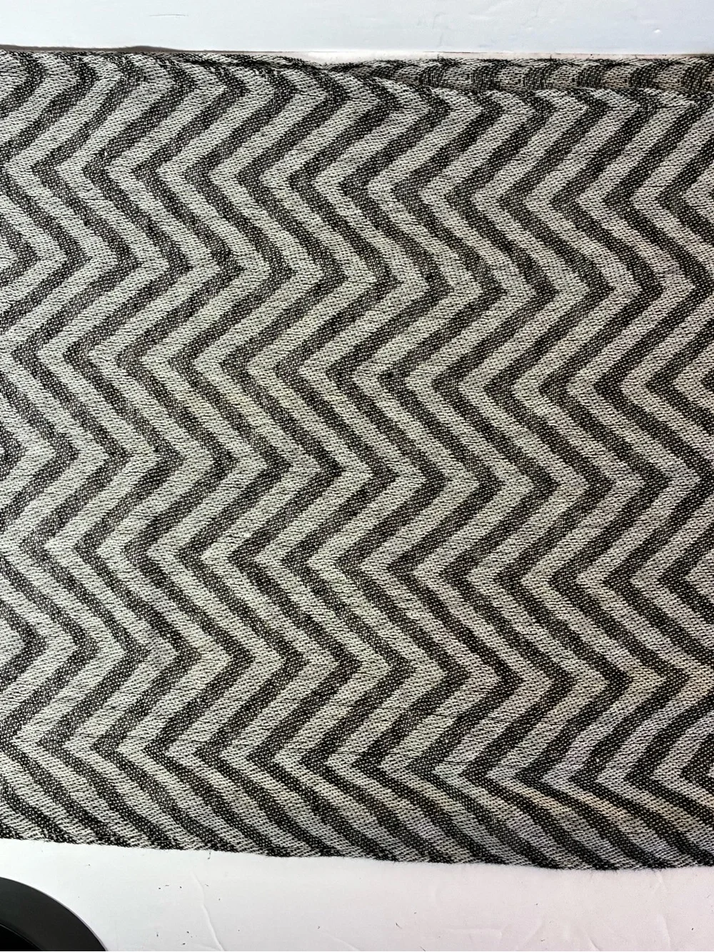 Black & Gray Chevron Infinity Scarf – Textured Woven Loop Scarf
